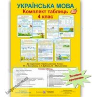 Комплект таблиць Українська мова 4 клас Нова програма До підручника Вашуленка М. та ін. Авт: Шандрівська Г. Вид-во: Підручники і посібники - підручники для початкової школи