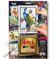 Раскраска карандашами по номерам Павлин Код: PBN-01-04 Изд: Danko Toys - Набори для розмальовування