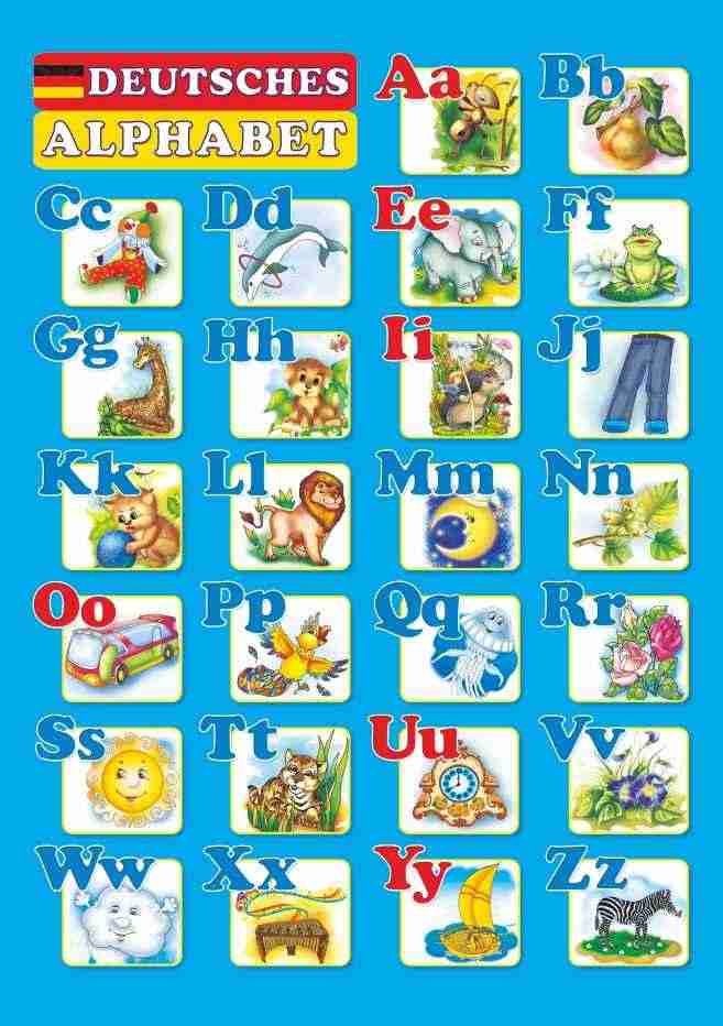 Німецький алфавіт Плакат друкований Вознюк Л. Підручники і посібники - Оформлення предметних кабінетів