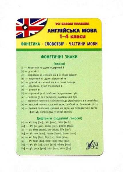 Усі базові правила Англійська мова 1–4 класи Авт: Л. Зінов'єва Вид: УЛА - підручники для початкової школи