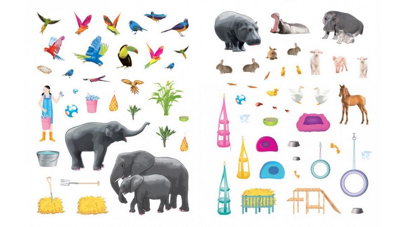 ЗООПАРК (мяка палітурка з глітерним напиленням, шаблони та наліпки, папір крейдований) - фото 2