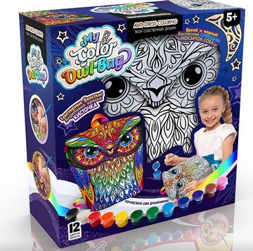 Расписной рюкзачок-сова My Color Owl-Bag большой Danko Toys Расписной рюкзачок-сова My Color Owl-Bag большой Danko Toys - Творчі товари до Різдва