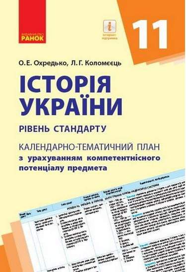 Календарно-тематичний план Історія України 11 клас Рівень стандарту Охредько О. Ранок - фото 1