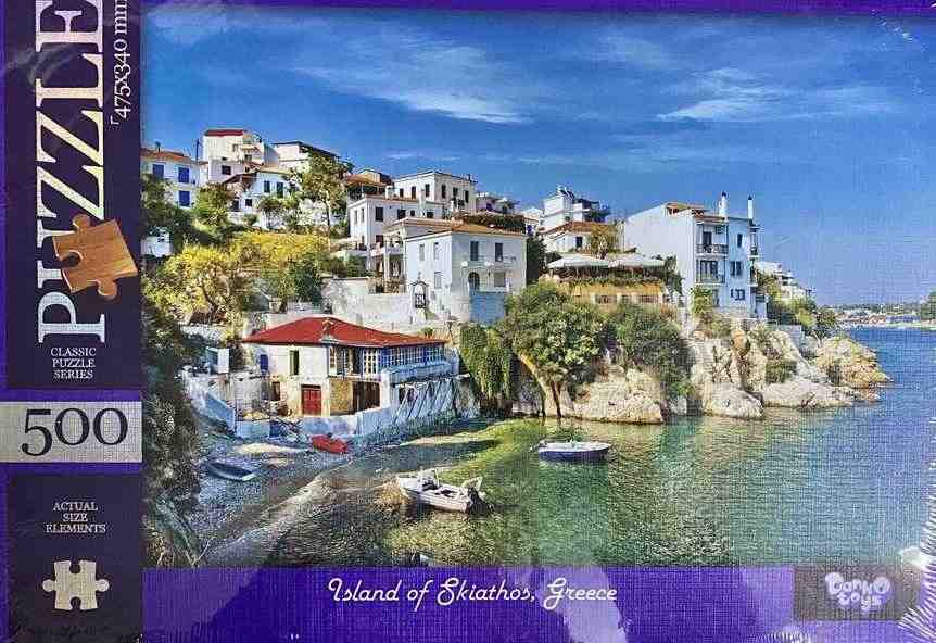 Пазлы 500 элементов Island of Skiathos Greece Danko Toys - КОСМІЧНІ ТОВАРИ