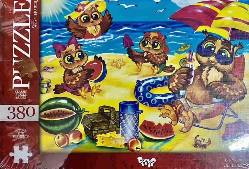 Пазлы 380 элементов Owls on the beach Danko Toys - КОСМІЧНІ ТОВАРИ