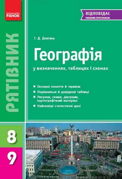 Географія у визначеннях таблицях і схемах 8-9 класи Рятівник Ранок - Довідники з Географії