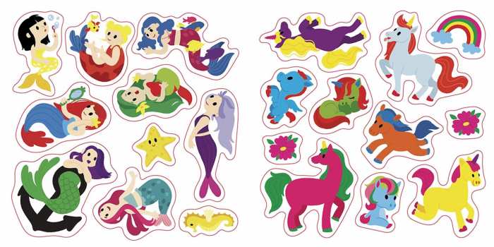 Альбомчик-наліпчик Чарівні світи Феї Поні Гноми Русалки 40 наліпок Журба А. Ранок - фото 3