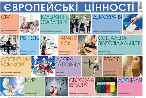 Плакат Європейські цінності. Наочність