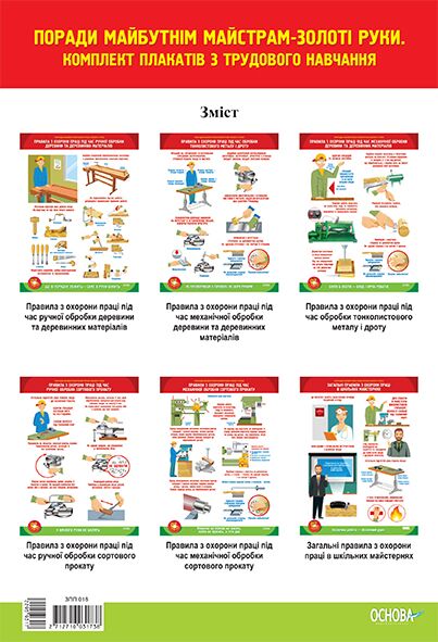 Комплекти плакатів Поради майбутнім майстрам-золоті руки. Трудове навчання. (6 шт). Наочність. - Оформлення предметних кабінетів