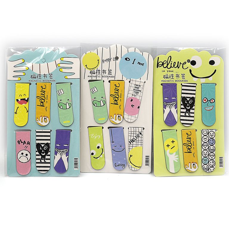 Набір магнітний закладок J_Otten Смайли. 6 шт у пачці - Закладки для книг