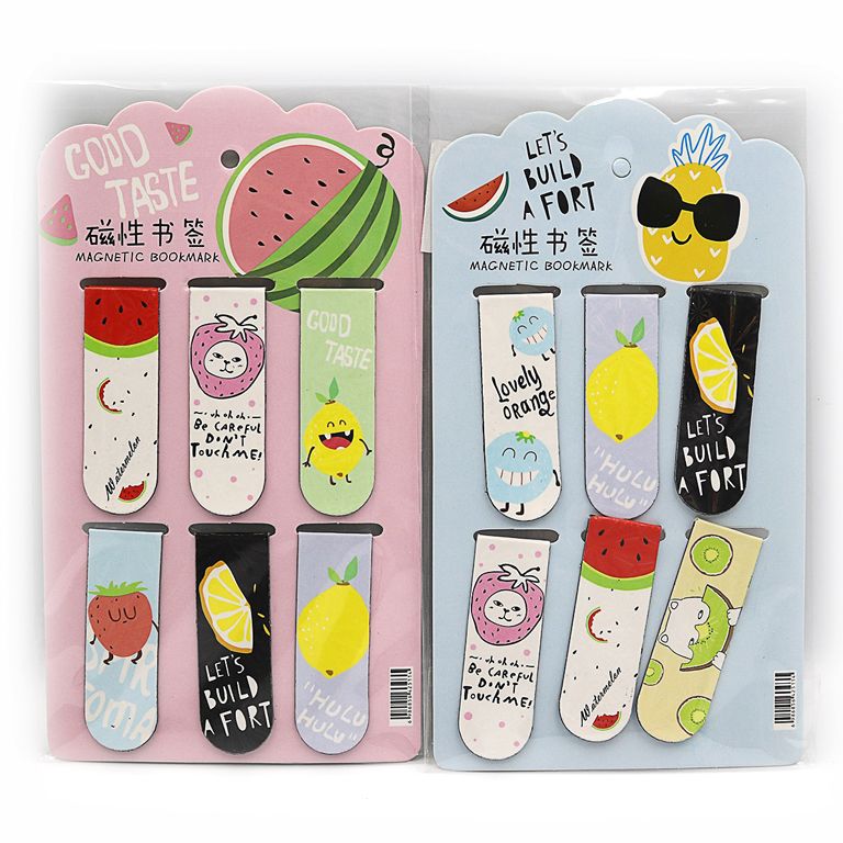 Набір магнітних закладок J_Otten Фрукти. 6 закладок у пачці - Закладки для книг