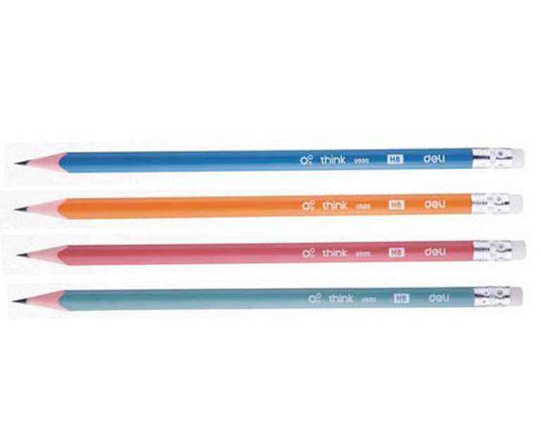 Олівці чорнографітні 12 штук Deli Think Plastiс трикутний EU50000 мiкс HB - Ручки та олівці