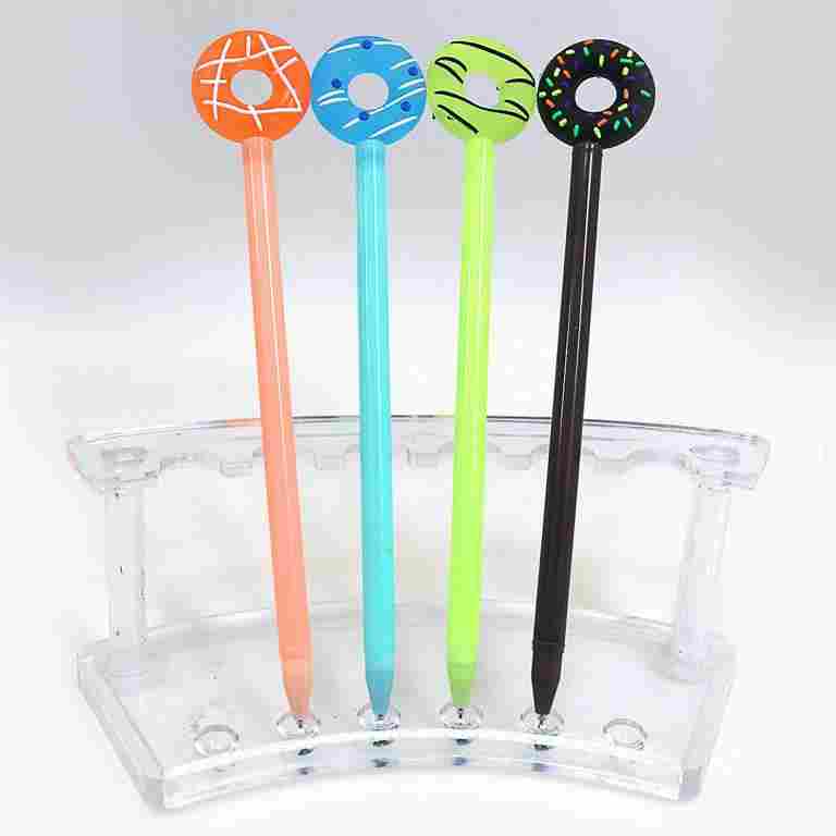 Ручка дитяча J_Otten з іграшкою Пончик у асортименті 5184IMG синя гелева - Ручки та олівці