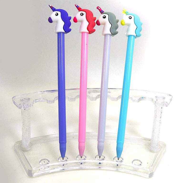 Ручка дитяча J_Otten з іграшкою Єдиноріг у асортименті 5180IMG синя гелева Unicorn - Ручки та олівці