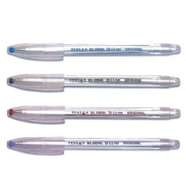 Ручка кулькова Pensan Global 12 штук  червона 0.5 мм Оригiнал масляна - Ручки та олівці