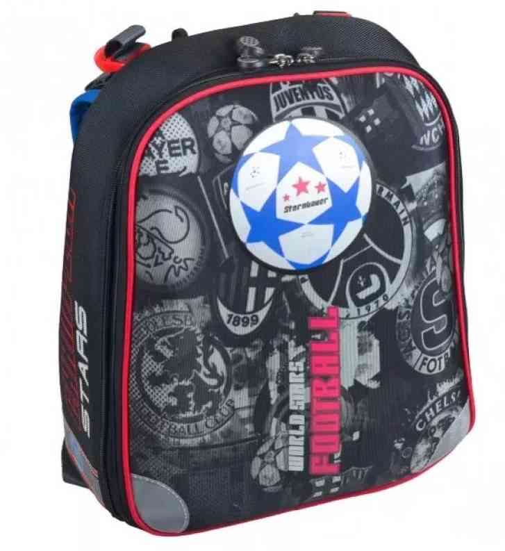 Ранець J_Otten 14104 чорний 36х30х16 см, 660 гр, полiестер, Футбол черепашка сортопедична спинка свiтловiдбивний Ранець J_Otten 14104 чорний 36х30х16 см, 660 гр, полiестер, Футбол черепашка сортопедична спинка свiтловiдбивний - Пенали, сумки, ранці