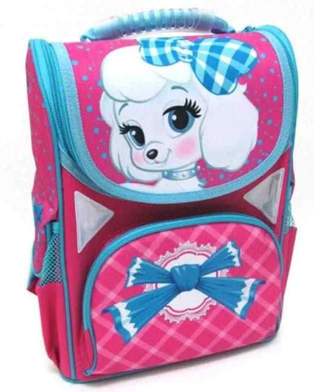 Ранець J_Otten 1825AB рожевий 34х26х14,5 см, 660 гр, полiестер Собачка ортопедичний короб, свiтловiдб. Ранець J_Otten 1825AB рожевий 34х26х14,5 см, 660 гр, полiестер Собачка ортопедичний короб, свiтловiдб. - Пенали, сумки, ранці