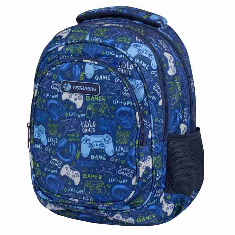 Ранець Astrabag 502021002 синiй 39x28x15, 3 вiд, полiестер AB330 Game Go ортопедичний свiтловiдб.