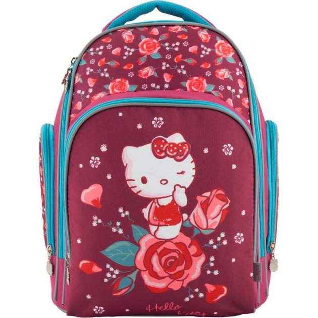 Ранець Kite Education Hello Kitty HK18-706M бордовий 38x29x16, 750 гр, полiетер, ортоп. сп. свiтловiд. ел. - Пенали, сумки, ранці