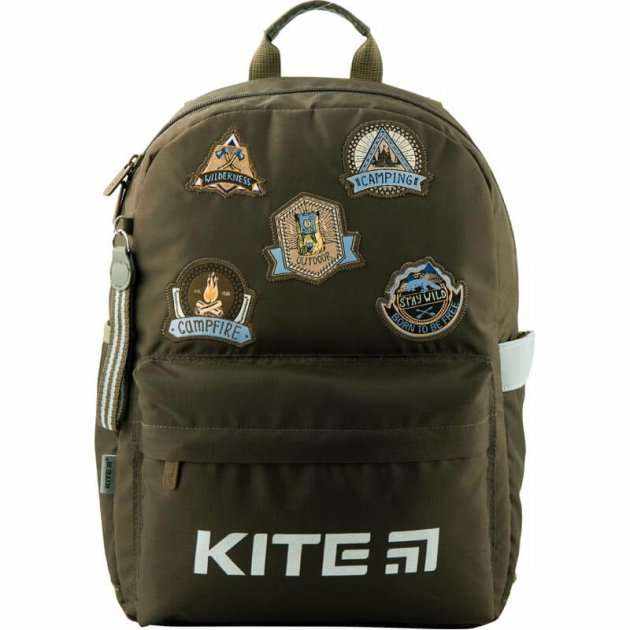 Ранець Kite Education Camping Хакі 19 K19-719 M-4 хакi 38x26x11, 600 гр, полiестер, ортоп. сп. свiтловiд. ел. - Пенали, сумки, ранці