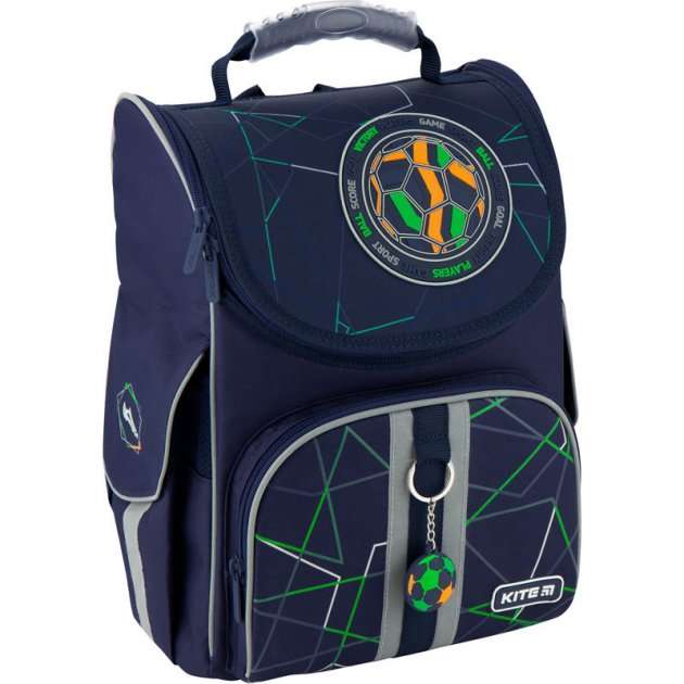 Ранець Kite 20 K20-501S-2 темно-синiй 35x25x13, 950 гр, полiестер 501 Football ортоп. сп, каркасний свiтловiд. ел. - фото 1