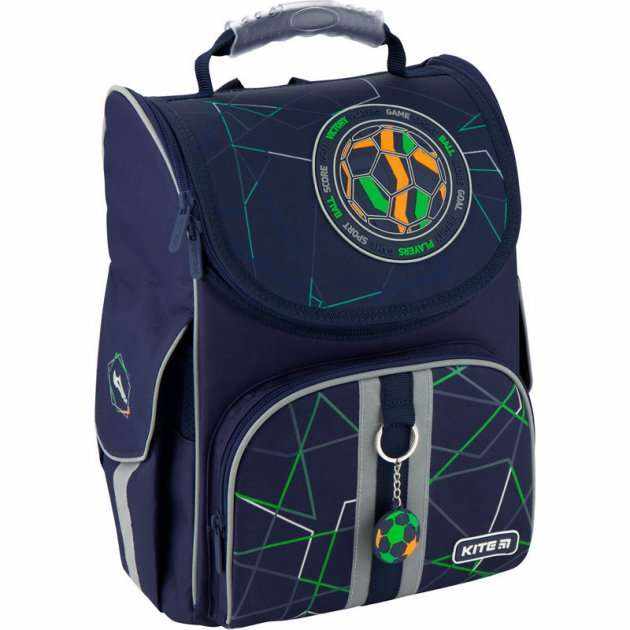 Ранець Kite 20 K20-501S-2 темно-синiй 35x25x13, 950 гр, полiестер 501 Football ортоп. сп, каркасний свiтловiд. ел. - Пенали, сумки, ранці
