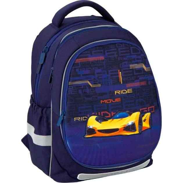 Ранець Kite 20 K20-700M (2p) 4 темно-синiй 38x28x16, 800 гр, полiестер 700 (2p) Fast cars ортоп. сп, каркасний, свiтловiд. ел. - Пенали, сумки, ранці