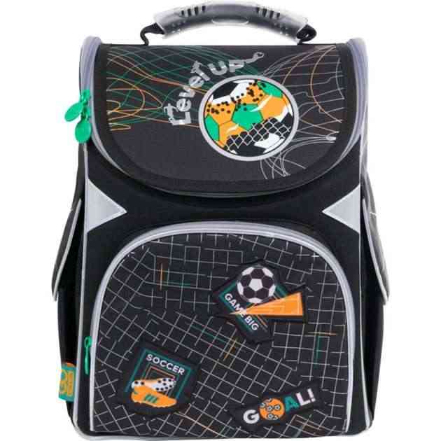 Ранець Kite 21 GO21-5001S-11 чорний 34X26X13, 900 гр, полiестер Level up ортоп. сп, каркасний свiтловiд. ел.