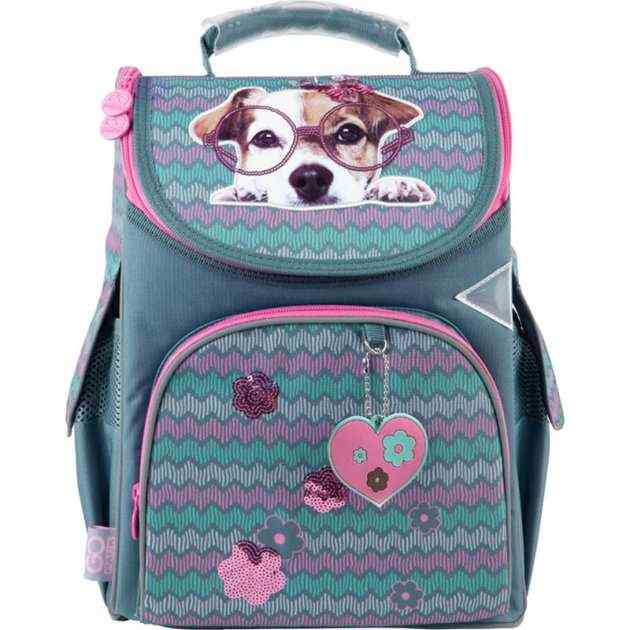 Ранець Kite 21 GO21-5001S-3 сiрий 34X26X13, 900 гр, полiестер Sweet puppy ортоп. сп, каркасний, свiтловiд. ел. - Пенали, сумки, ранці