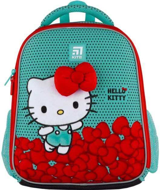 Ранець Hello Kitty Kite 21 HK21-555S бiрюзовий 35х25х13, 800 гр, EVA полiестер 555 HK ортоп. сп. Бірюзовий - Пенали, сумки, ранці
