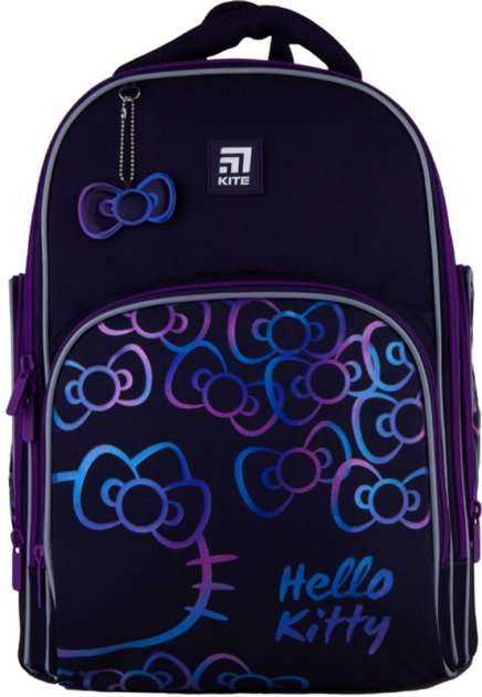 Ранець Kite 21 HK21-706M темно-фiолетов 36x29x16,5, 800 гр, полiестер 706M HK, ортоп. сп, свiтловiд. ел. Hello Kitty - Пенали, сумки, ранці