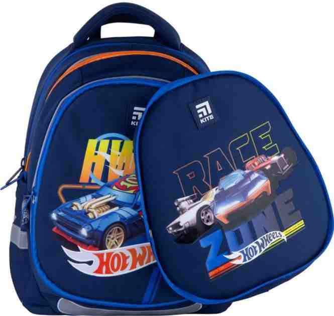 Ранець Kite 21 Hot Wheels HW21-700M (2p) темно-синiй 38x28x16, 760 гр, полiестер HW, ортоп. сп. - Пенали, сумки, ранці