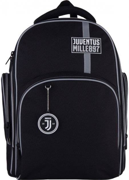 Ранець Kite 21 JV21-706M чорний Education FC Juventus 38x29x16,5, 800 гр, полiестер 706M JV, ортоп. сп. свiтловiд. ел. - фото 1