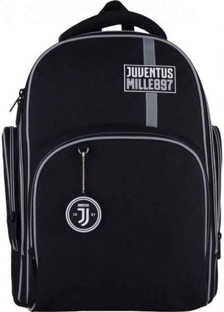 Ранець Kite 21 JV21-706M чорний Education FC Juventus 38x29x16,5, 800 гр, полiестер 706M JV, ортоп. сп. свiтловiд. ел.