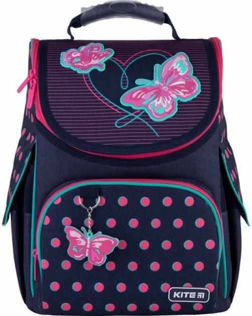 Ранець Kite 21 K21-501S-3 темно-синiй 35х25х13, 970 гр, полiестер 501 Butterflies ортоп. сп. каркасний свiтловiд. ел.