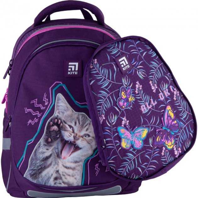 Ранець Kite 21 K21-700M(2p)-3 темно-фiолетов 38x29x16,5, 720 гр, полiестер 700(2p) Inspiration ортоп. сп свiтловiд. ел. - фото 1