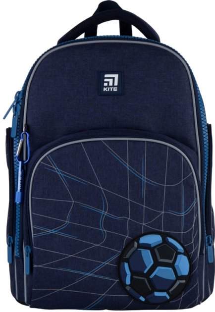 Ранець Kite 21 K21-706M-3 темно-синiй 38x29x16,5, 900 гр, полiестер 706M Football pitch ортоп. сп. свiтловiд. ел. - фото 1