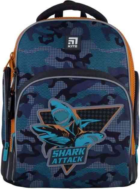 Ранець Kite 21 K21-706S-1 темно-сiрий 36x29x16,5, 870 гр, полiестер 706S Shark attack ортоп. сп. свiтловiд. ел.
