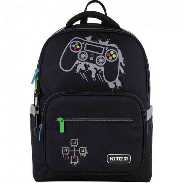 Ранець Kite 21 K21-770M-1 чорний 38x27x13, 740 гр, полiестер 770 Gamer, ортоп. сп. свiтловiд. ел. - Пенали, сумки, ранці
