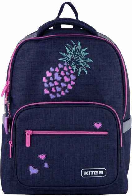 Ранець Kite 21 K21-770M-4 темно-синiй 38x27x13, 700 гр, полiестер 770 Pineapple ортоп. сп. свiтловiд. ел. - Пенали, сумки, ранці