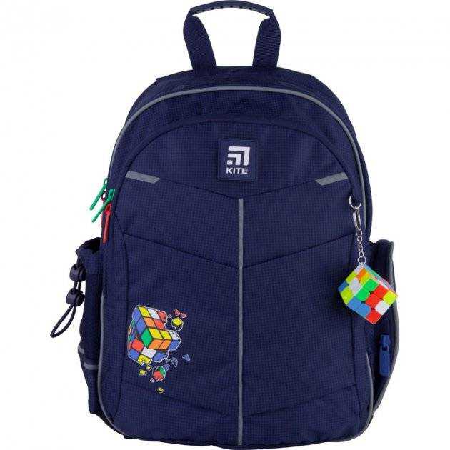 Ранець Kite 21 K21-771S-2 темно-синiй 36x25x12, 650 гр, полiестер, 771 Rubik's cube ортоп. сп. свiтловiд. ел. - Пенали, сумки, ранці
