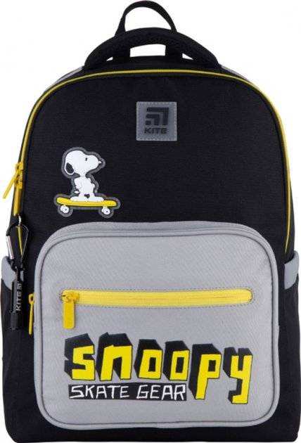 Ранець Kite 21 SN21-770M-1 Peanuts Snoopy чорний 38x27x13, 750 гр, полiестер 770 SN-1 ортоп. сп. свiтловiд. ел. - Пенали, сумки, ранці