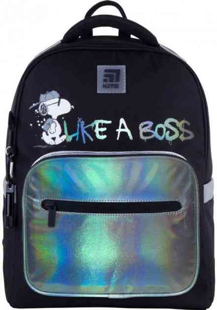 Ранець Kite 21 SN21-770M-2 чорний Peanuts Snoopy 38x27x13, 750 гр, полiестер 770 SN-2, ортоп. сп. свiтловiд. ел. - Пенали, сумки, ранці