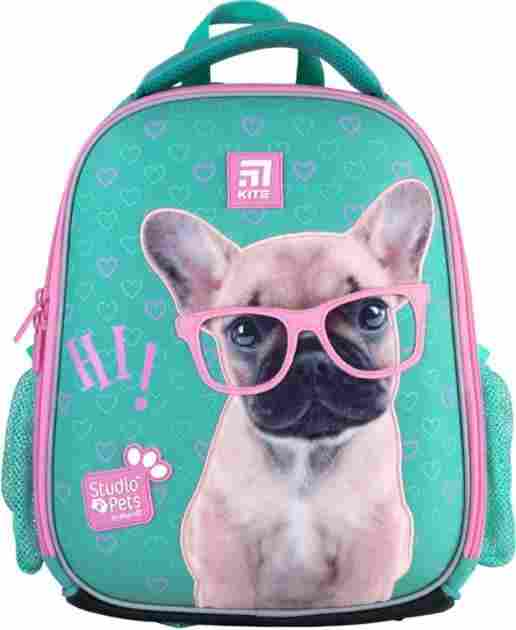 Ранець Studio Pets Kite 21 SP21-555S-1 бiрюзовий 35х25х13, 830 гр, EVA полiестер, 555 SP-1, ортоп. сп. каркасний свiтловiд. ел. - Пенали, сумки, ранці