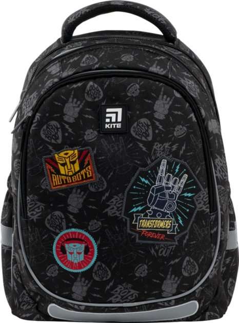 Ранець Kite 21 TF21-700M чорно-сiрий Transformers 38x29x16,5, 710 гр, полiестер, 700 TF, ортоп. сп, свiтловiд. ел. - фото 1