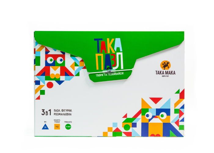 Настольная игра ТАКА МАКА Така Пазл 3 в 1 Курочка (зелений) (укр.) (60193-UA) - Така Мака