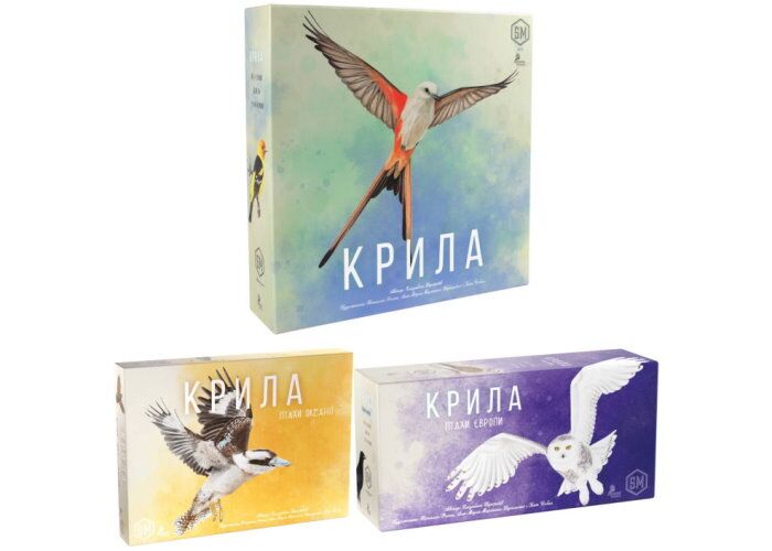 Настольная игра Ігромаг Крылья с дополнениями Птицы Европы + Птицы Океании (укр.) (STM910+STM 901+STM 903) - Ігромаг