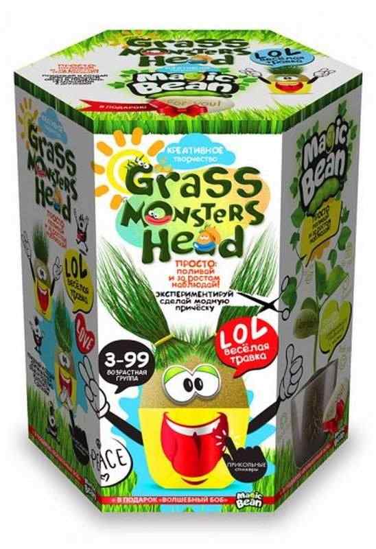 Веселая травка Grass Monsters Head код: GMH0101 Danko Toys - ВЕЛИЧЕЗНА КУПА ІГРАШОК