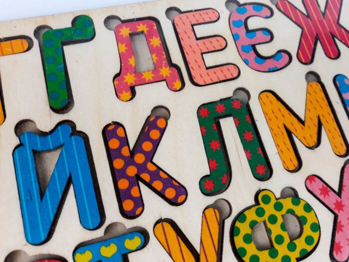 Деревяний пазл Абетка українська кольорова - фото 4