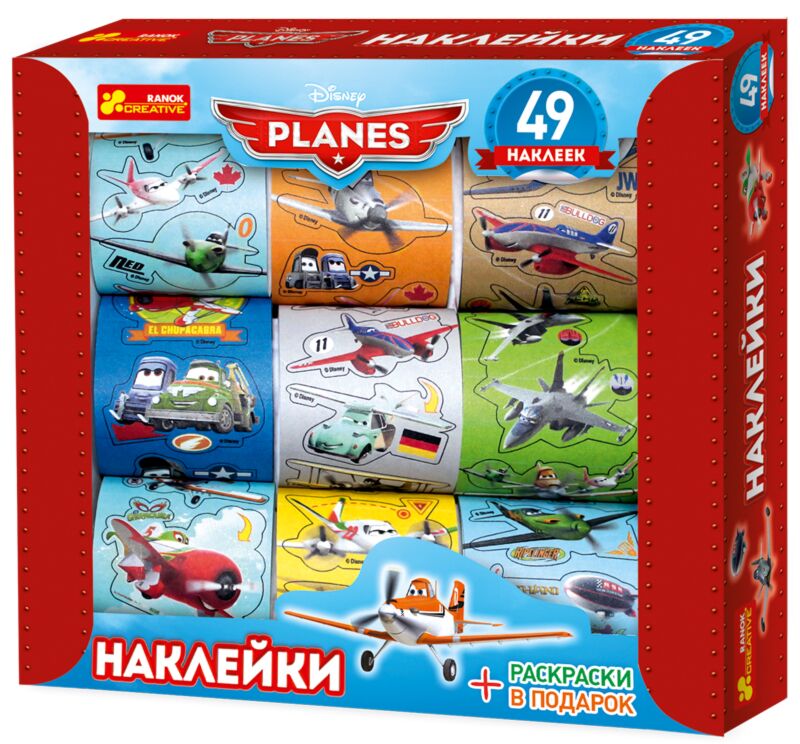 Наклейки в коробке Самолеты (49 шт) - Подарункові набори для дитячої творчості